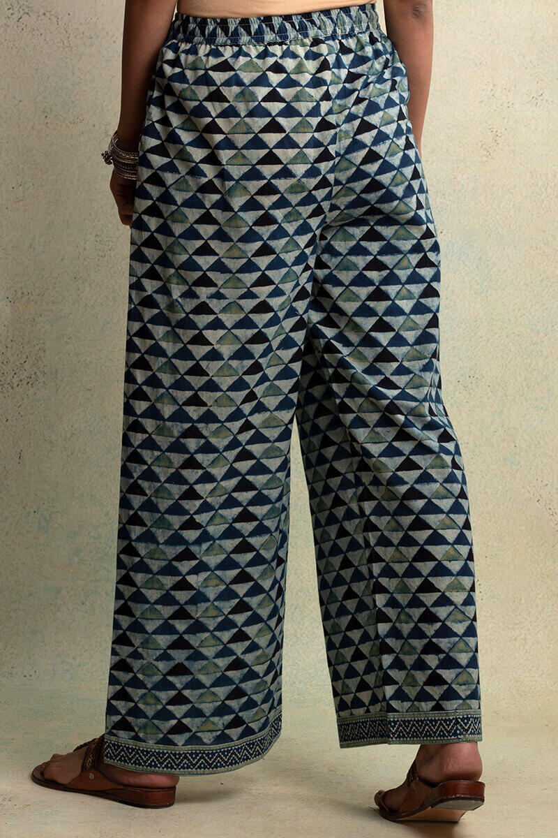 Ajrak Block Printed Cotton Farsi Pants
