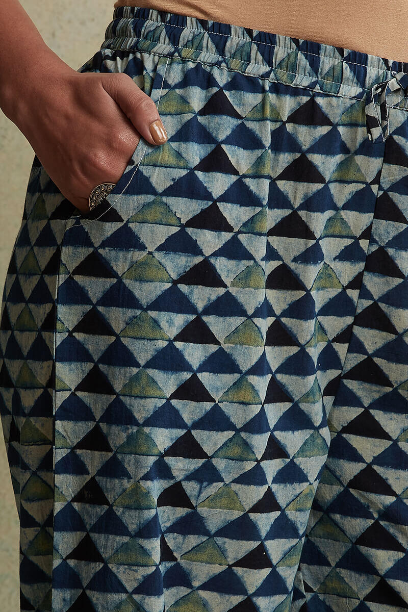 Ajrak Block Printed Cotton Farsi Pants