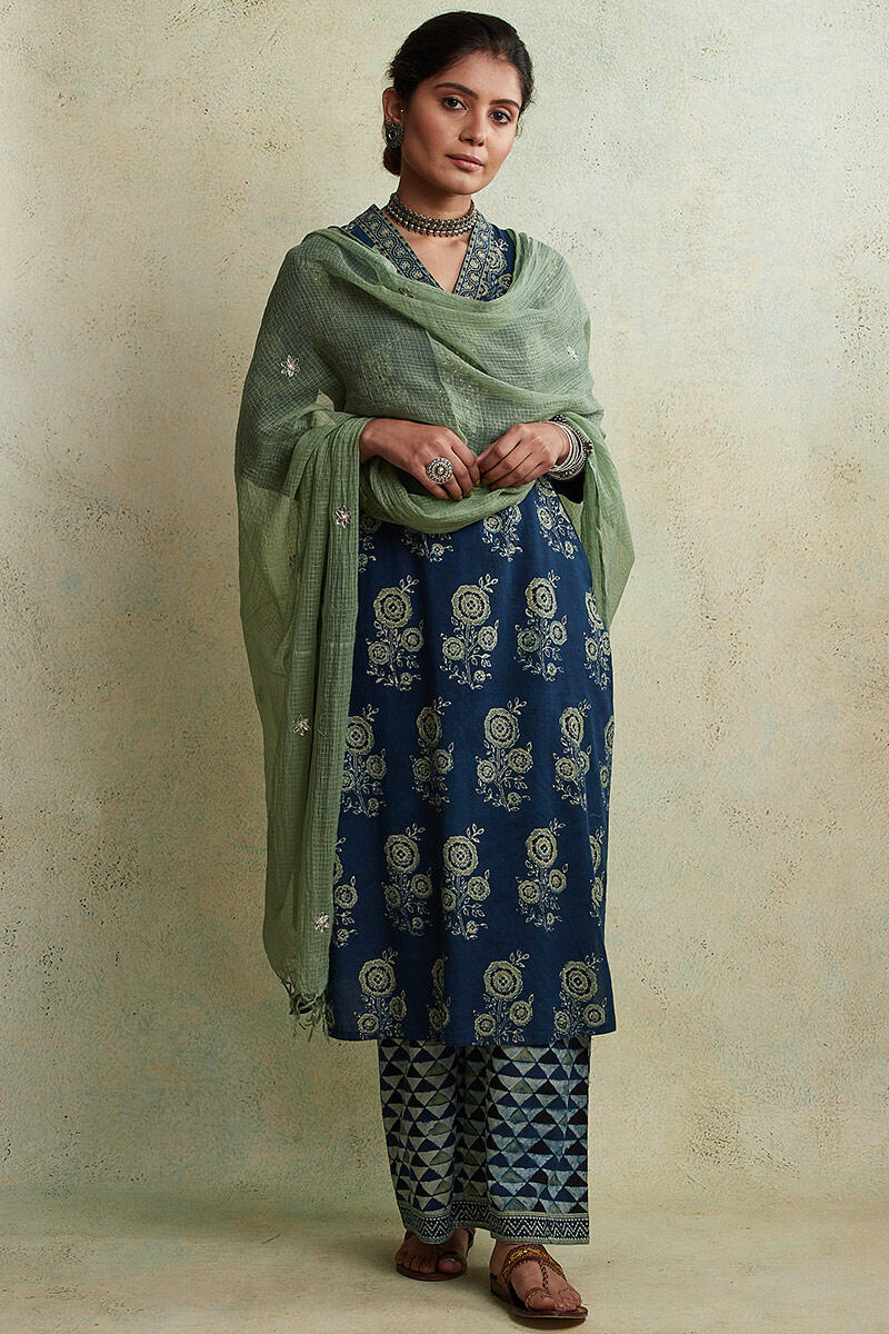 Green Handcrafted Kota Dupatta