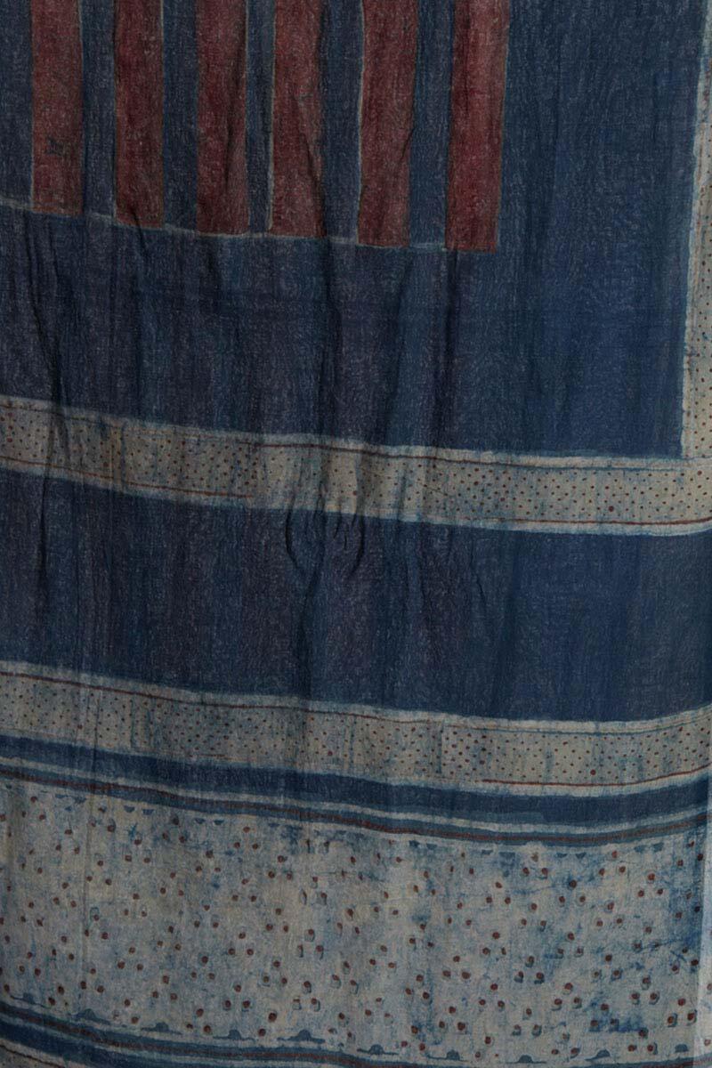 Indigo Block Printed Cotton Dupatta