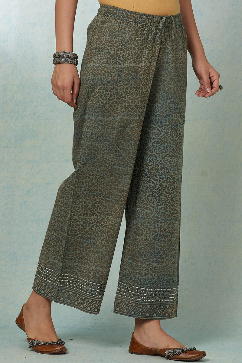 Brown Block Printed Cotton Farsi