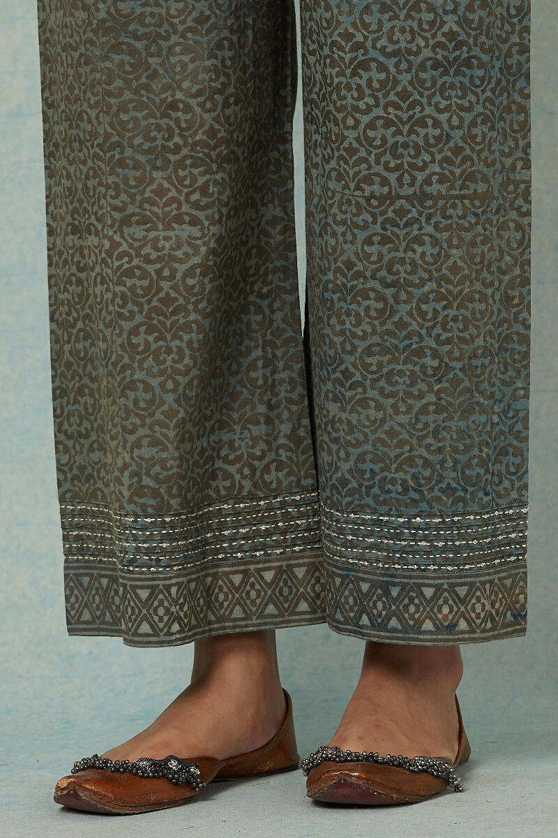 Brown Block Printed Cotton Farsi