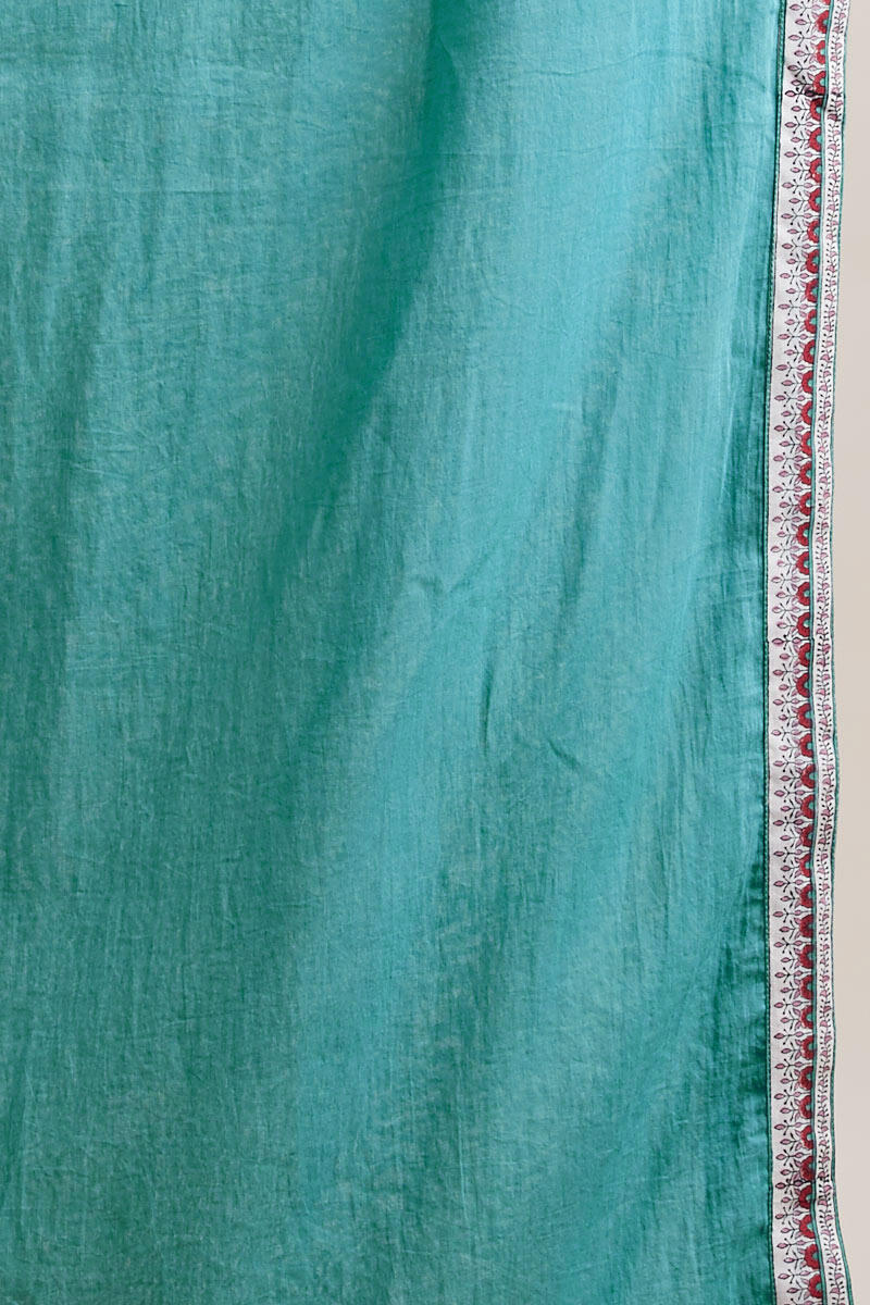 Turquoise Handcrafted Cotton Dupatta