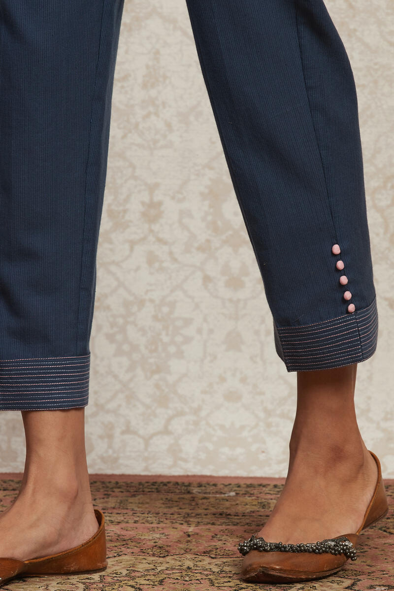 Blue Handcrafted Cotton Pants