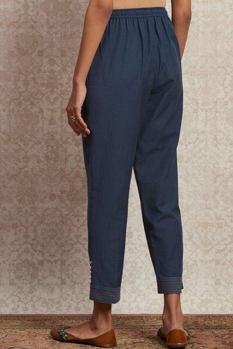 Blue Handcrafted Cotton Pants