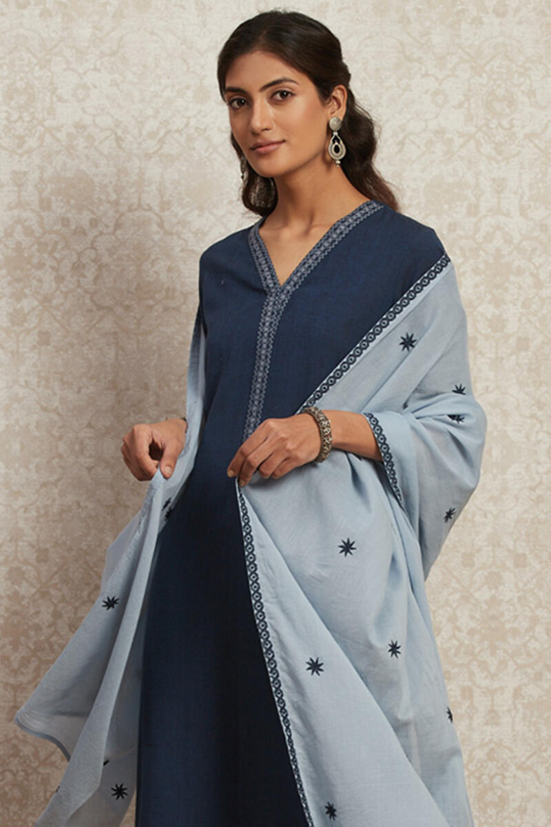 Blue Handcrafted Cotton Dupatta