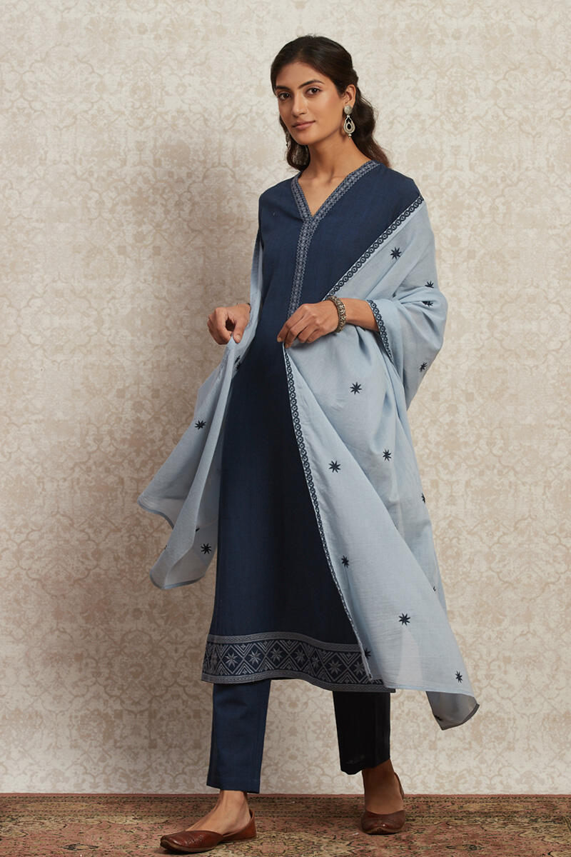 Blue Handcrafted Cotton Dupatta