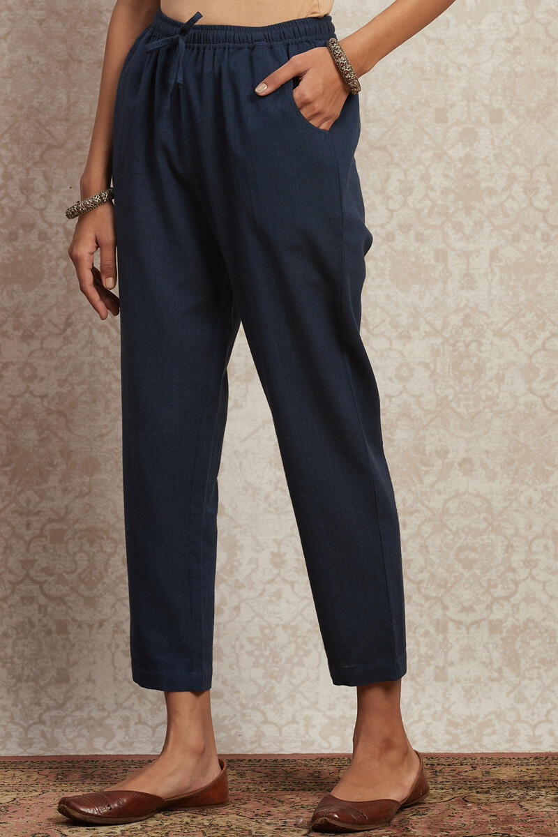 Blue Handcrafted Cotton Pants