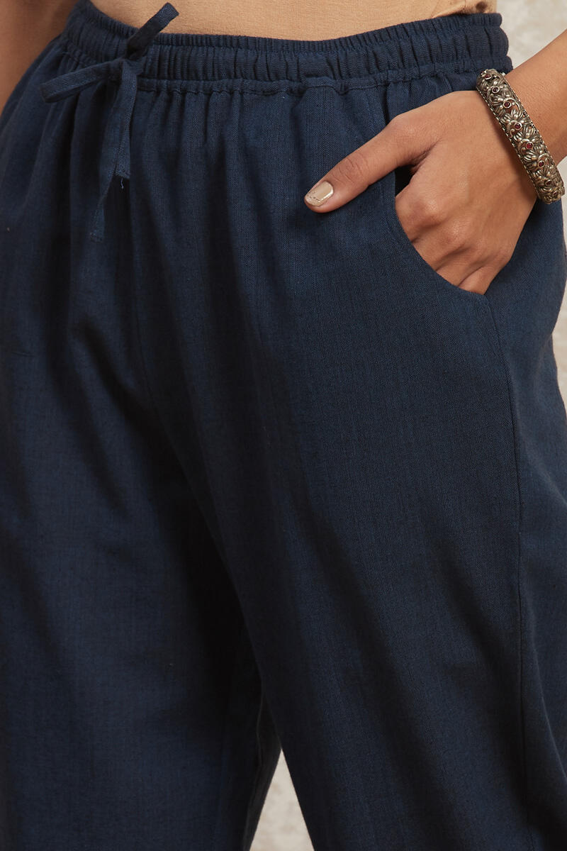 Blue Handcrafted Cotton Pants