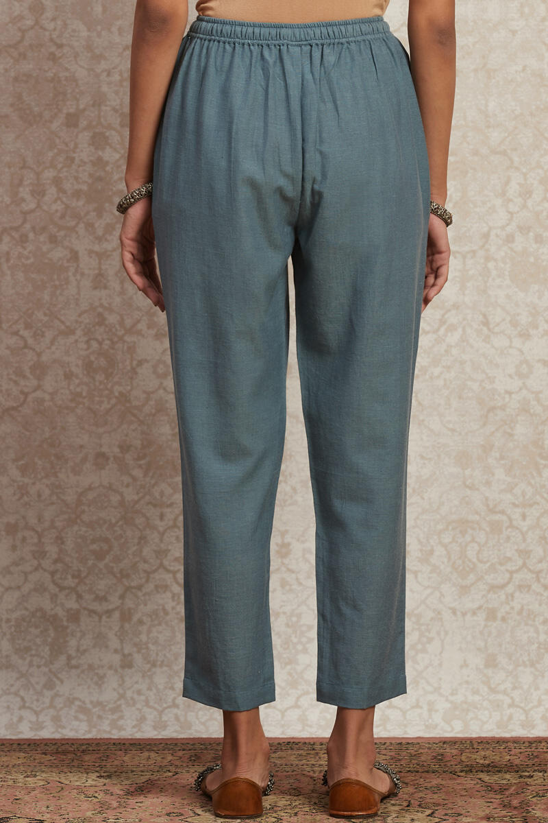 Blue Handcrafted Cotton Pants