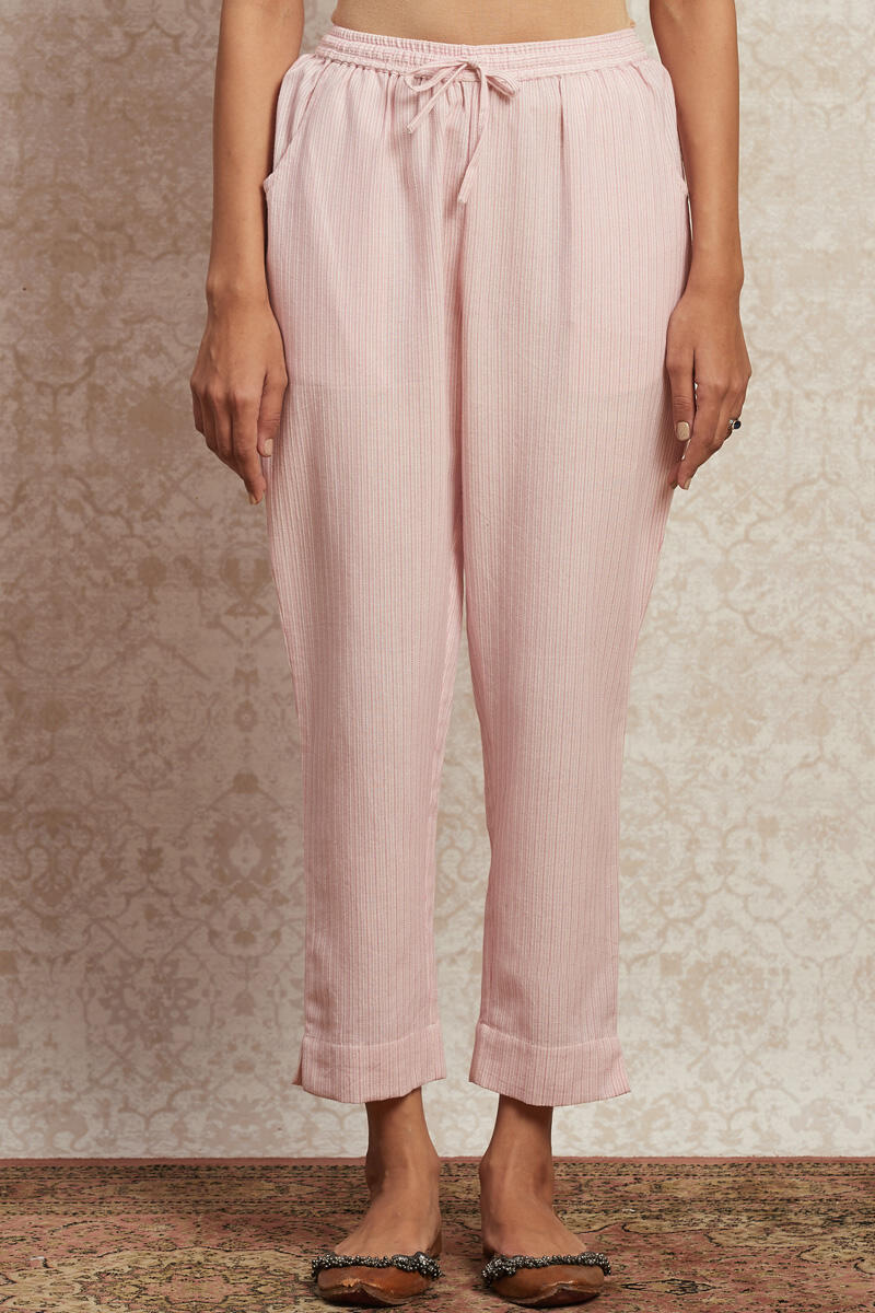 Pink Handcrafted Cotton Pants