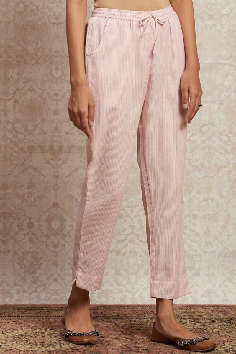 Pink Handcrafted Cotton Pants