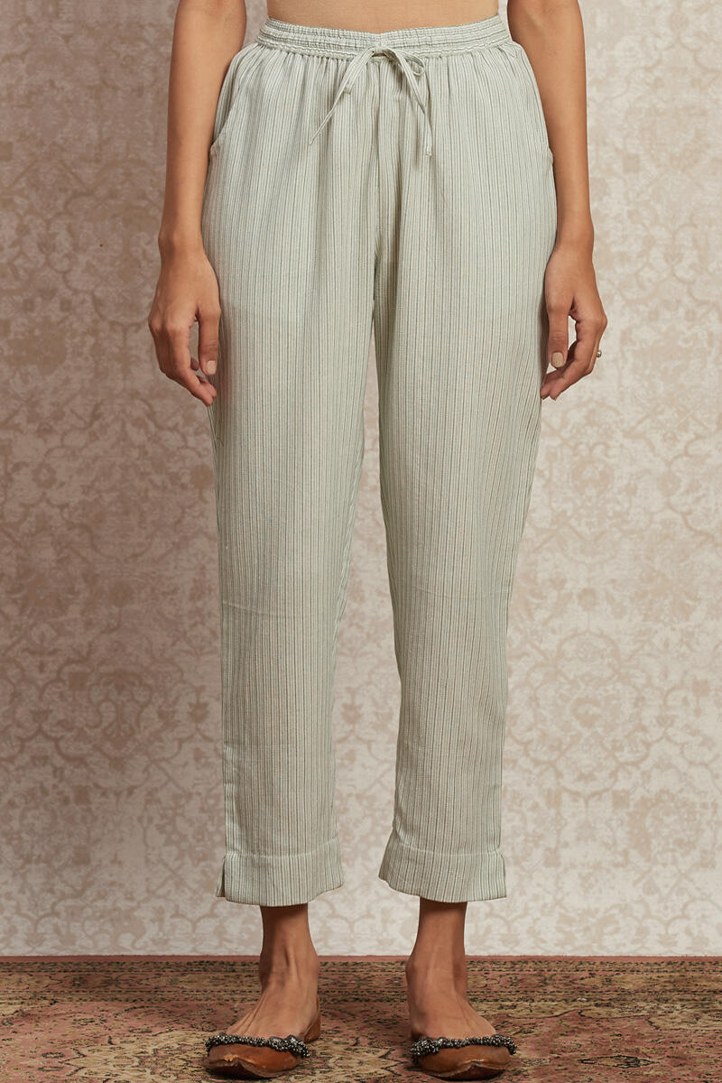 Off-White Handcrafted Cotton Pants