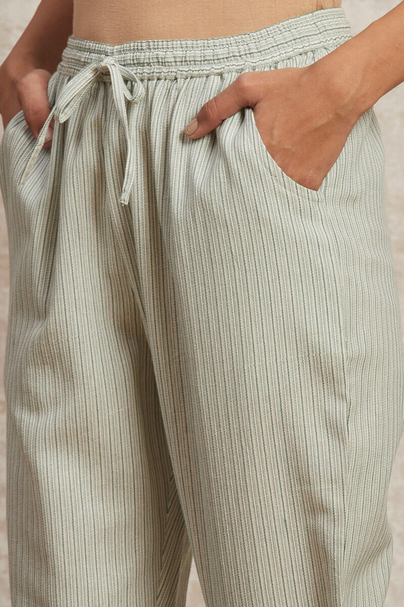 Off-White Handcrafted Cotton Pants
