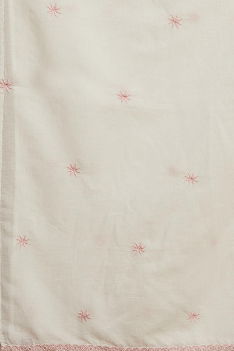 White Handcrafted Cotton Dupatta