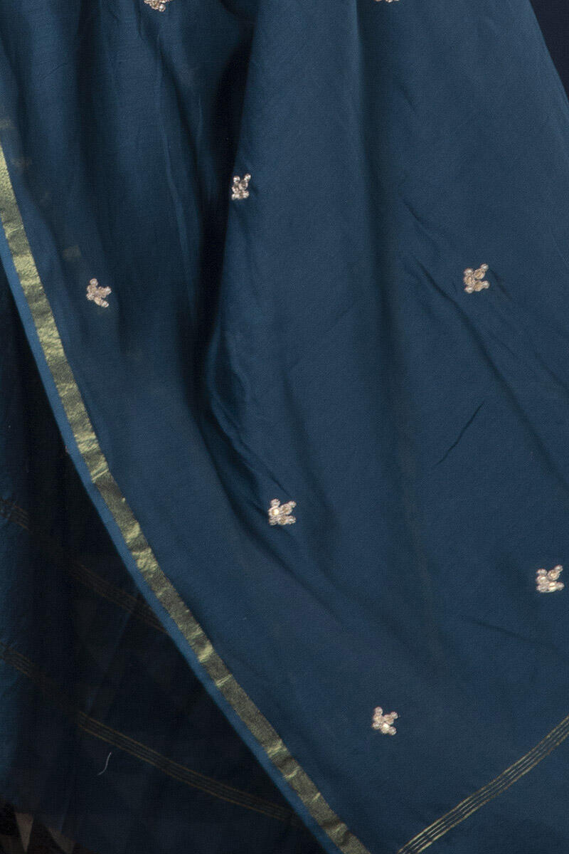 Indigo Handcrafted Chanderi Dupatta