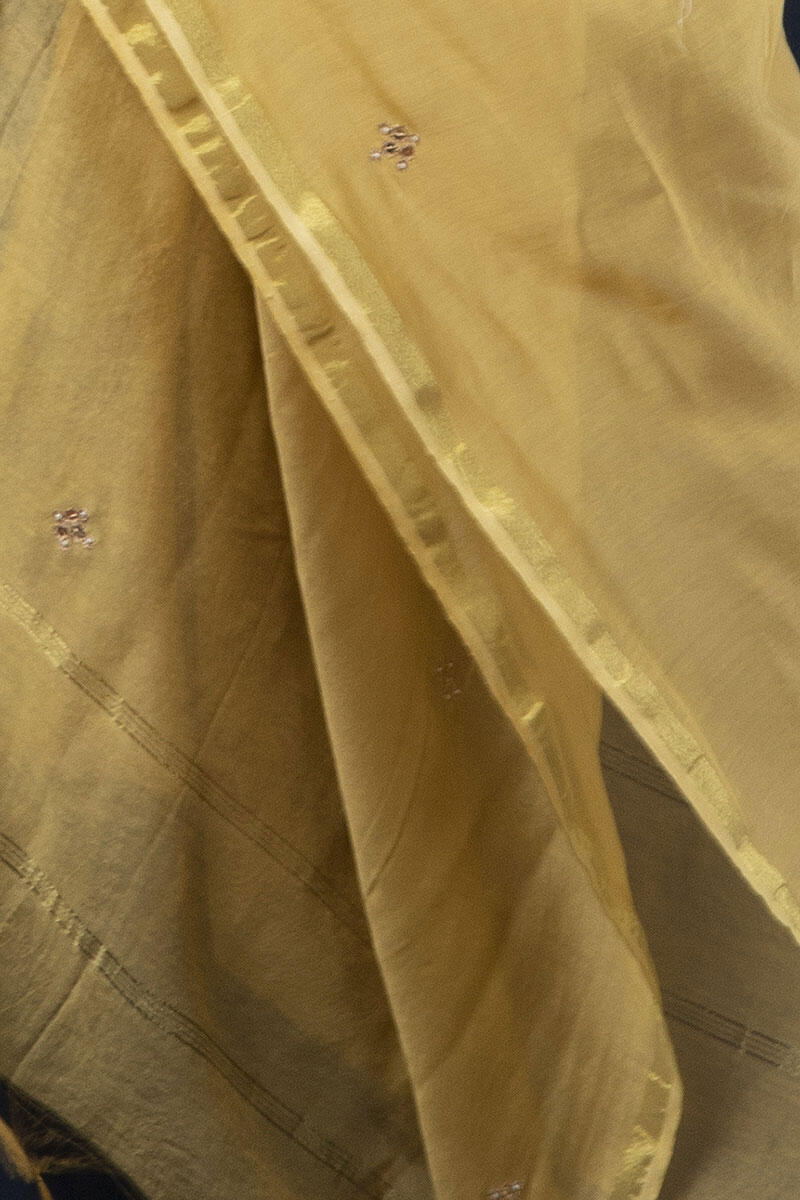 Mustard Handcrafted Chanderi Dupatta