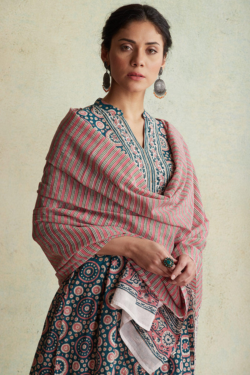Sanganeri Block Printed Cotton Dupatta
