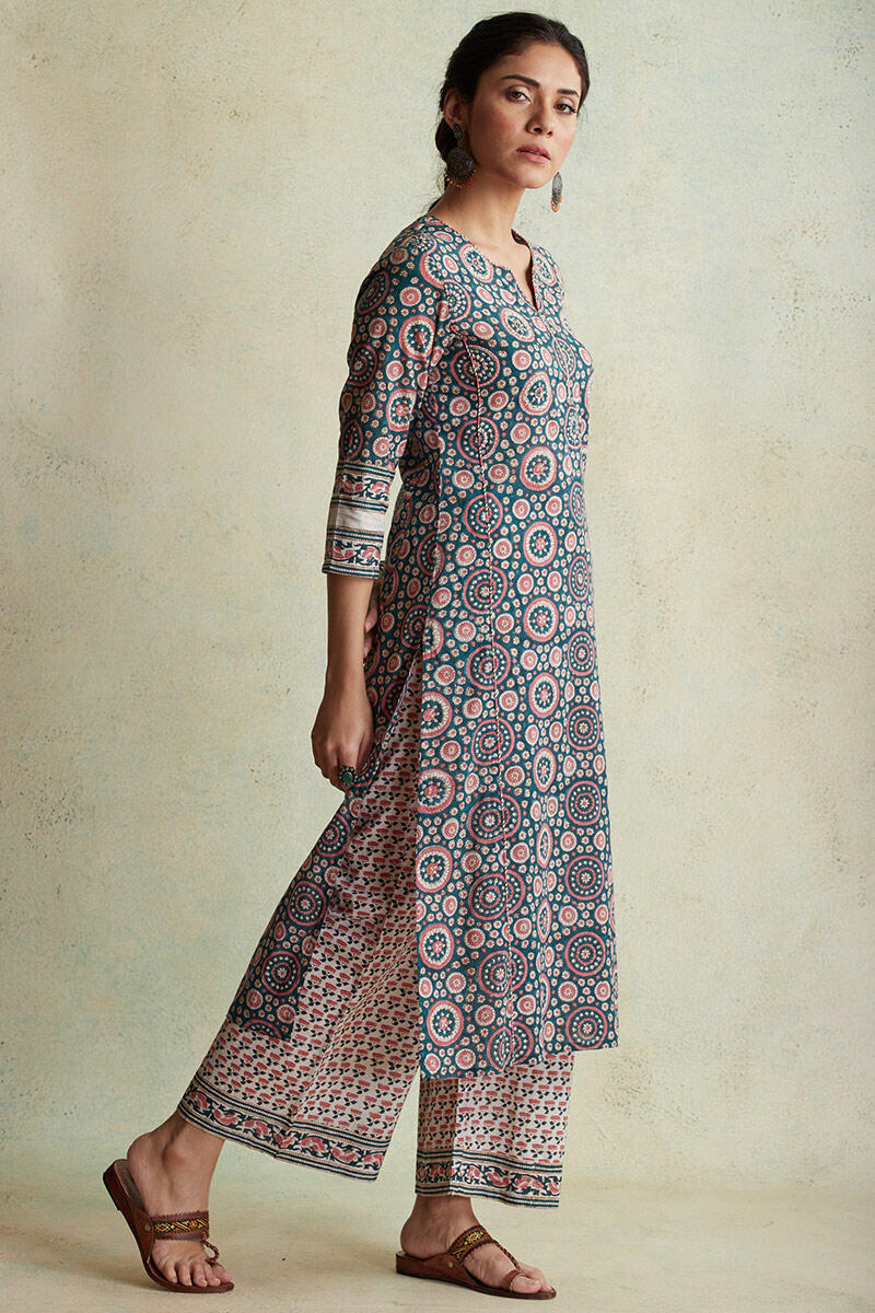 Sanganeri Block Printed Straight Cotton Kurta