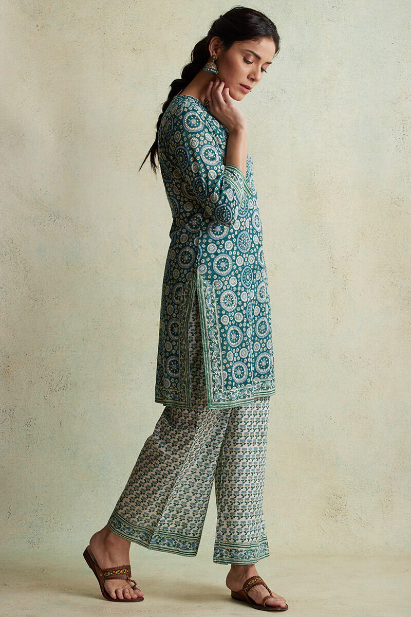 Sanganeri Block Printed Straight Cotton Kurta