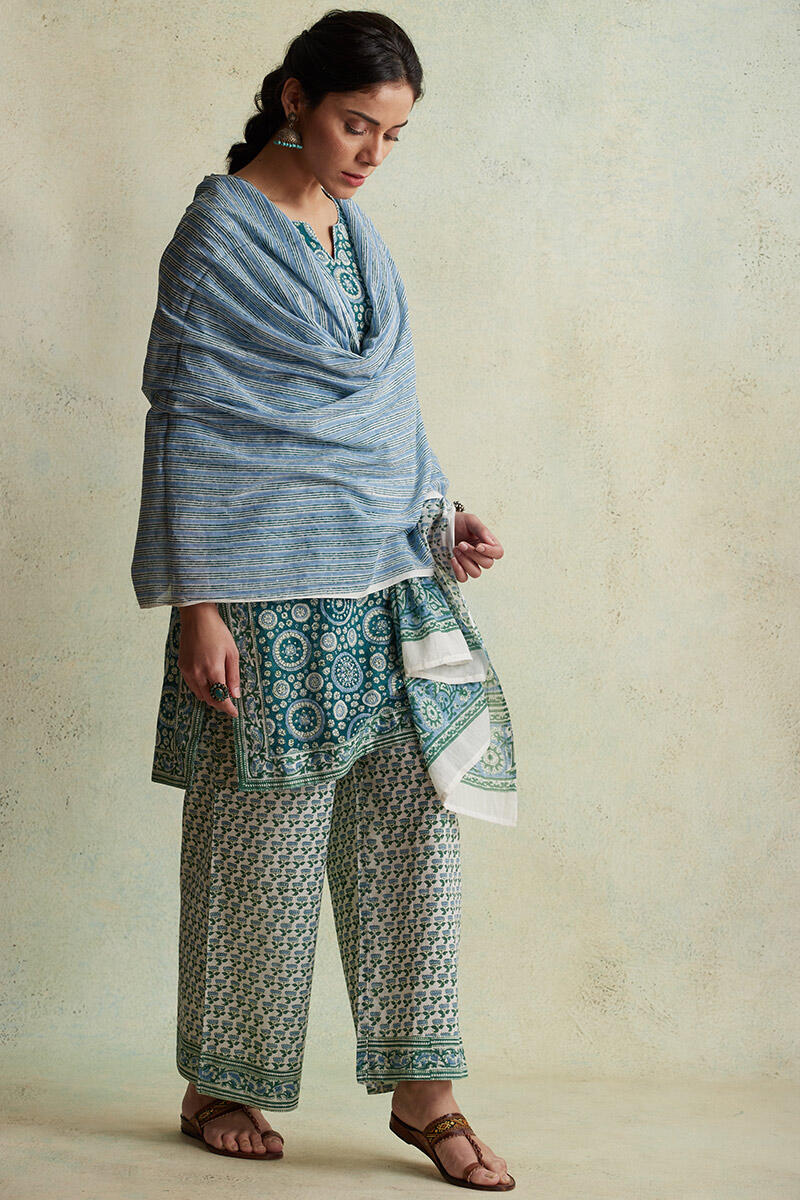 Sanganeri Block Printed Straight Cotton Kurta