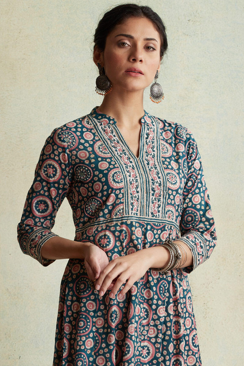 Sanganeri Block Printed Anarkali Cotton Kurta