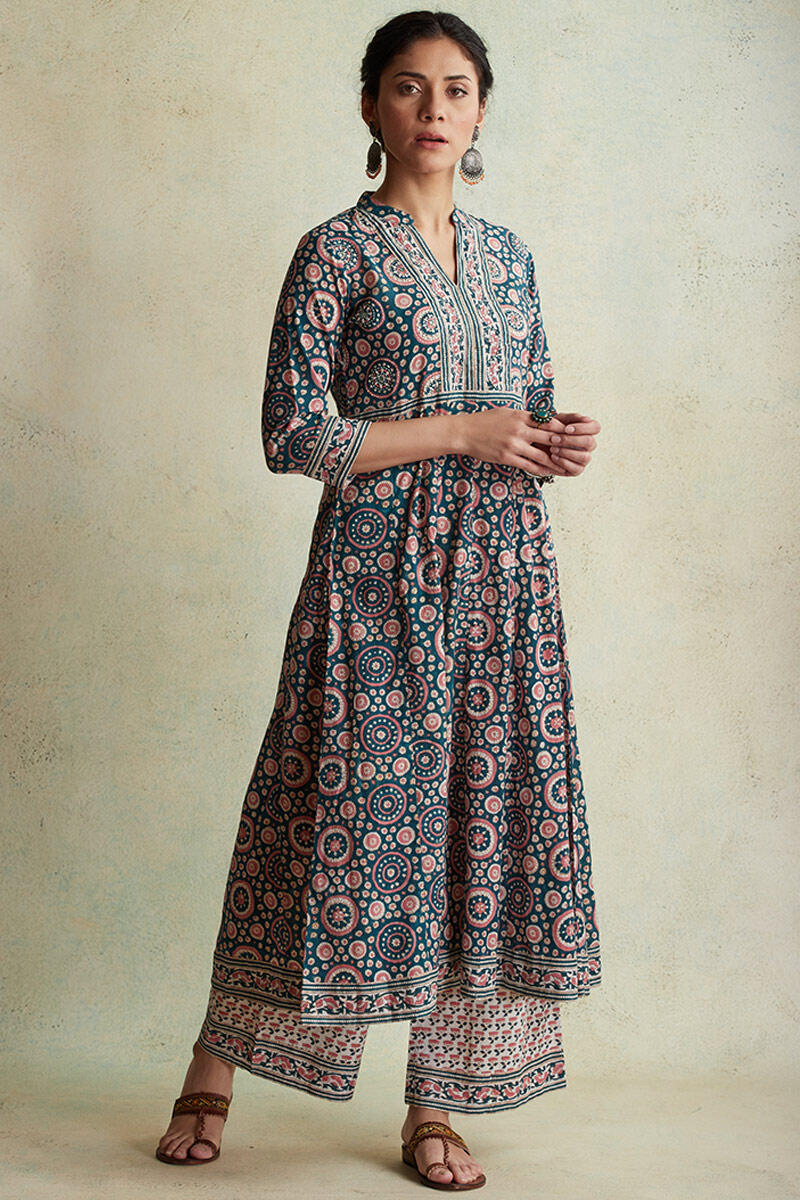 Sanganeri Block Printed Anarkali Cotton Kurta