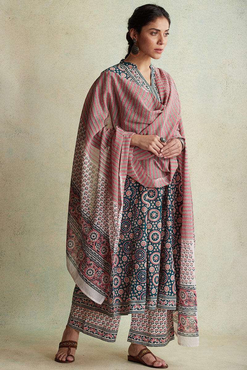 Sanganeri Block Printed Anarkali Cotton Kurta