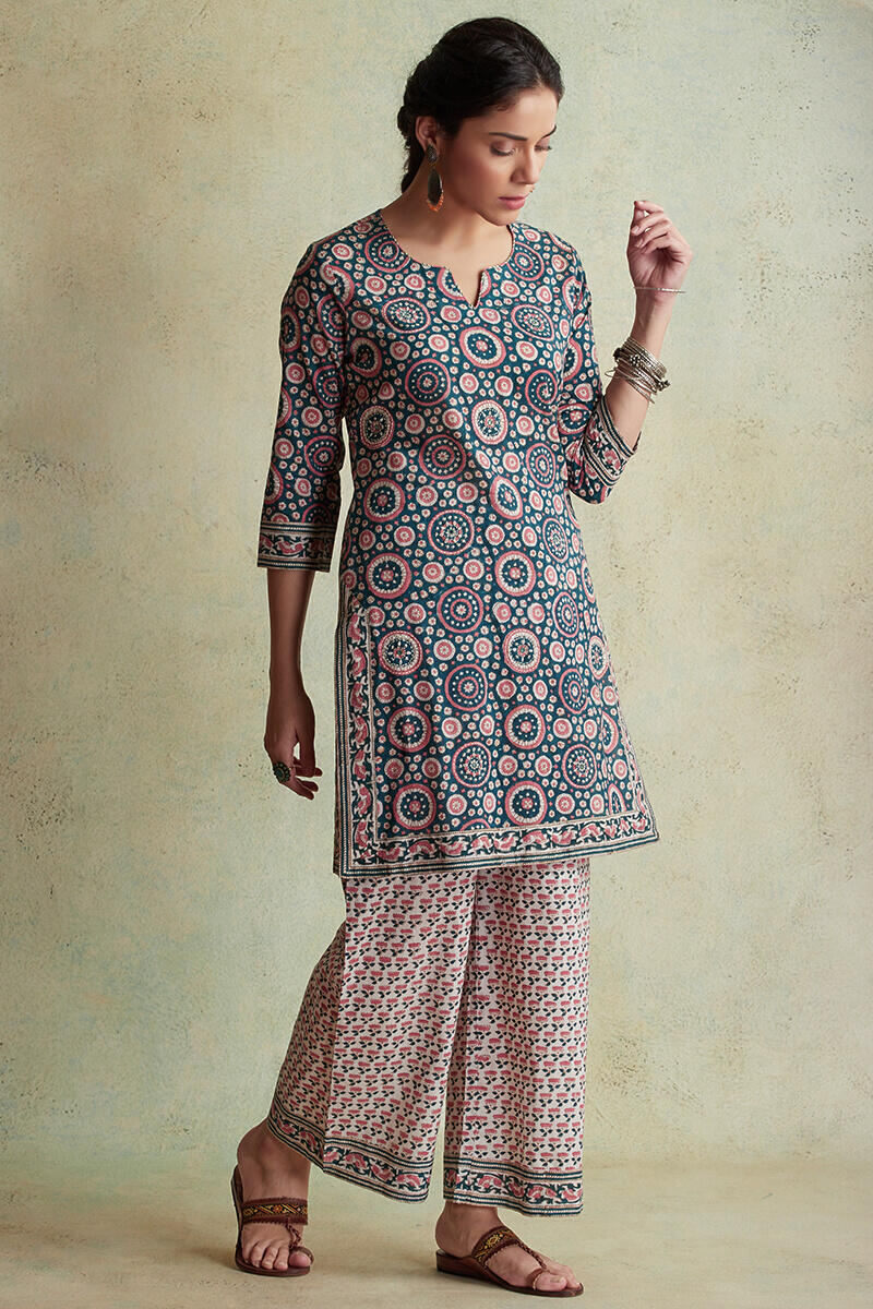 Sanganeri Block Printed Straight Cotton Kurta