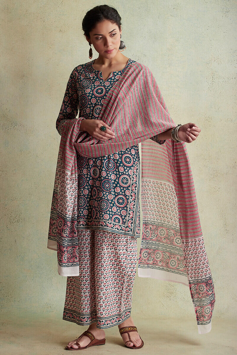 Sanganeri Block Printed Straight Cotton Kurta
