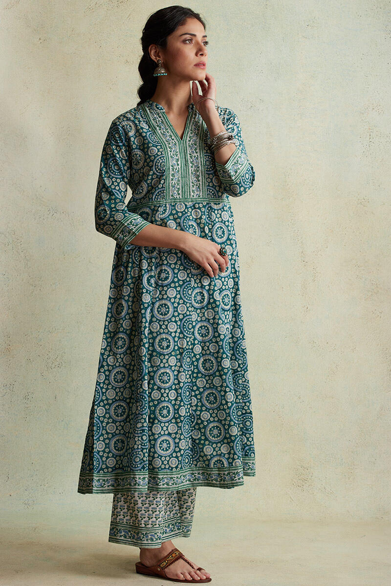 Sanganeri Block Printed Anarkali Cotton Kurta