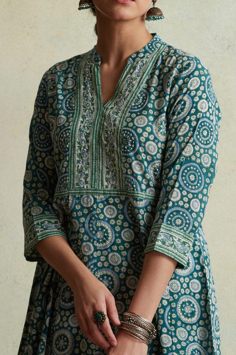 Sanganeri Block Printed Anarkali Cotton Kurta