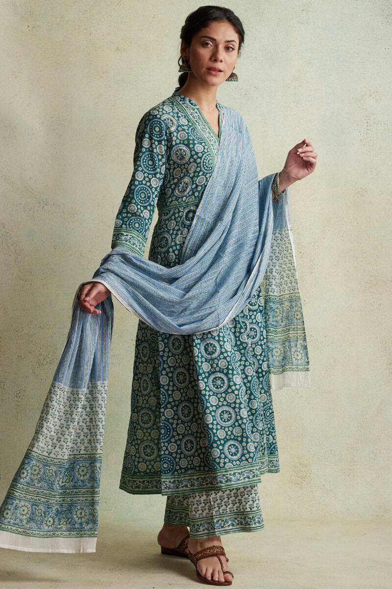 Sanganeri Block Printed Anarkali Cotton Kurta