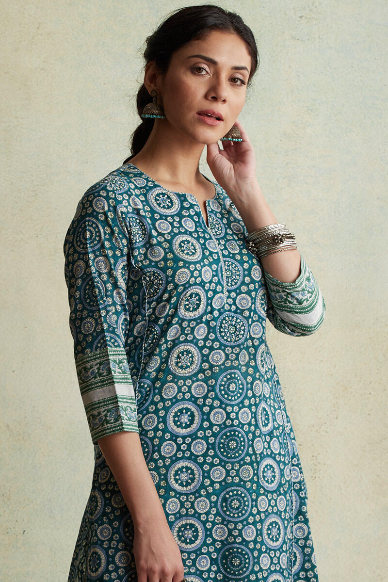 Sanganeri Block Printed Straight Cotton Kurta