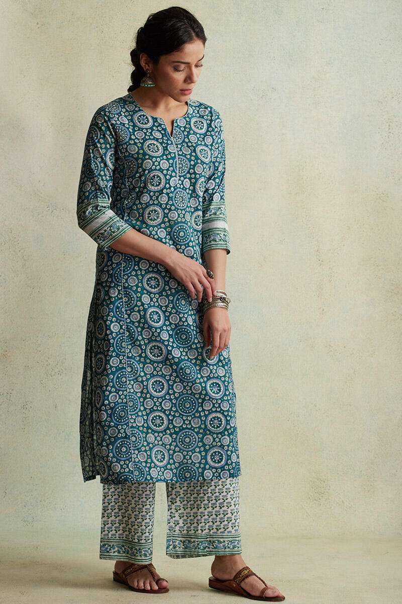 Sanganeri Block Printed Straight Cotton Kurta