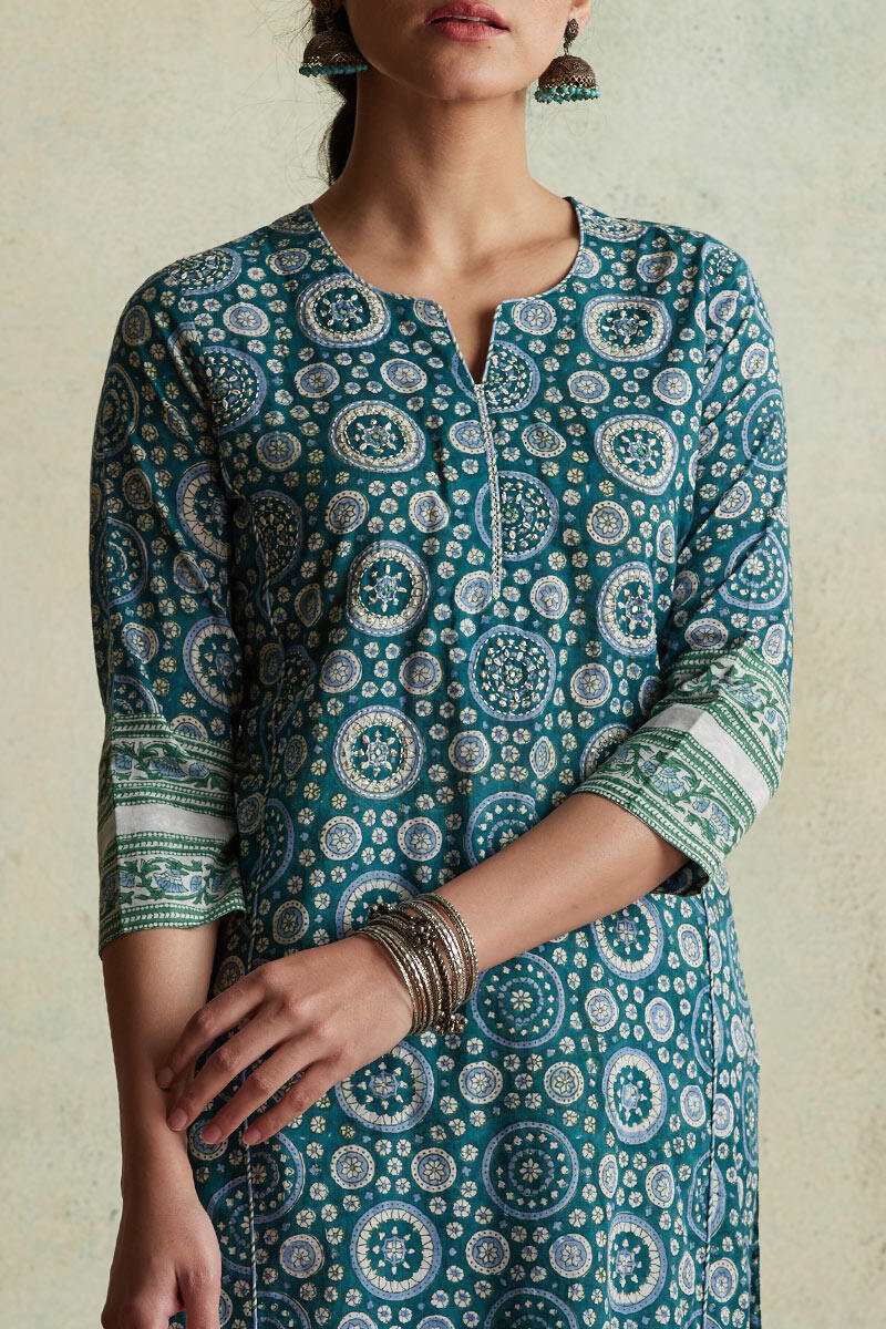 Sanganeri Block Printed Straight Cotton Kurta