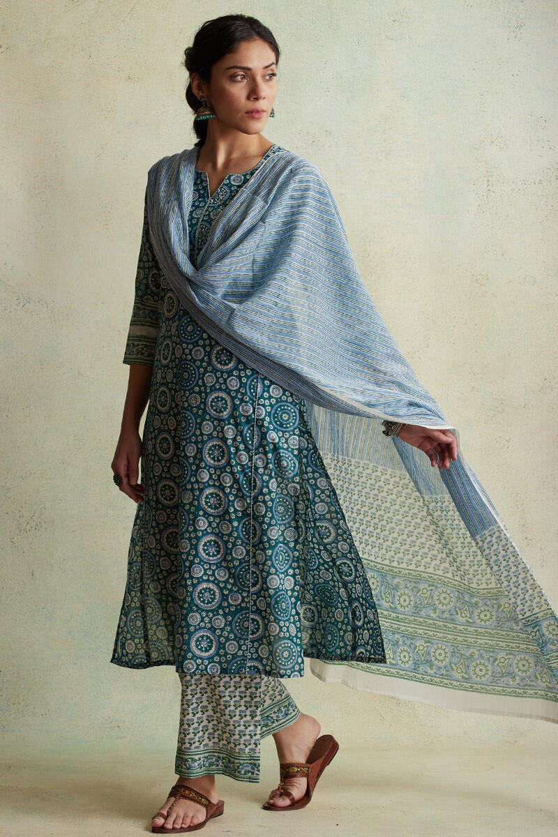 Sanganeri Block Printed Straight Cotton Kurta