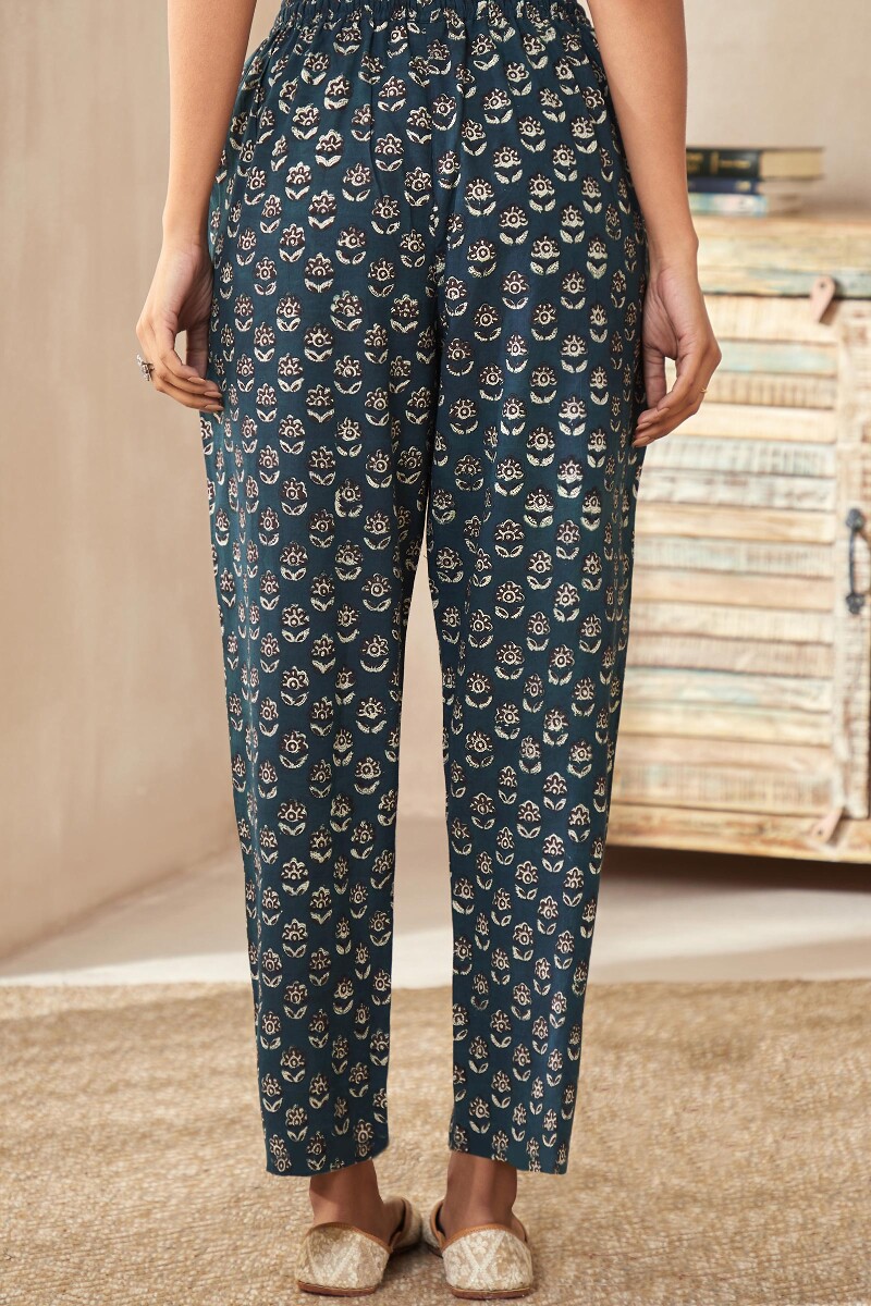 Bagru Hand Block-Printed Cotton Narrow Pants