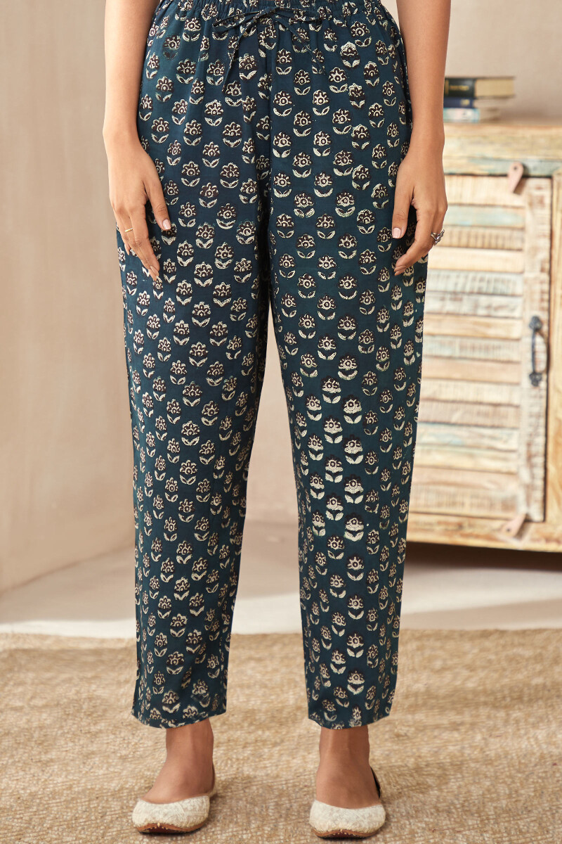 Bagru Hand Block-Printed Cotton Narrow Pants