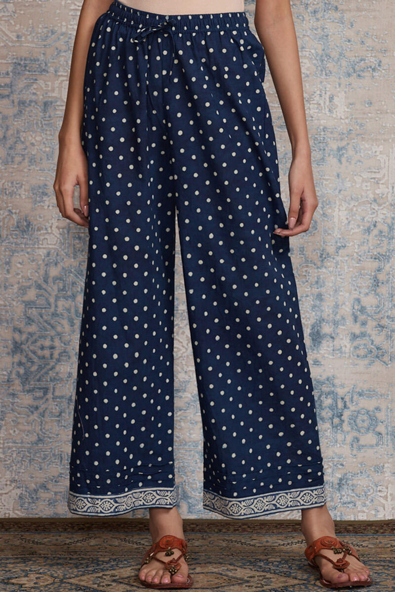 Indigo Block Printed Cotton Farsi