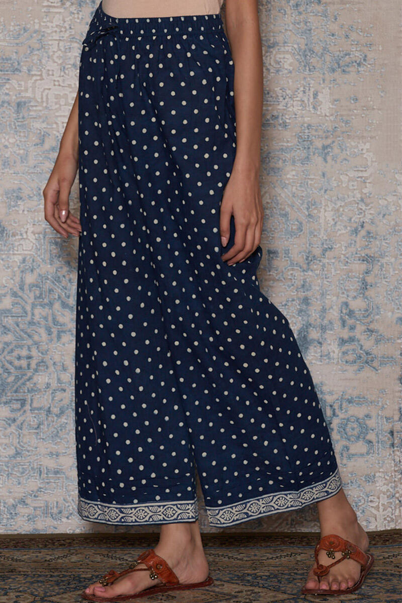 Indigo Block Printed Cotton Farsi