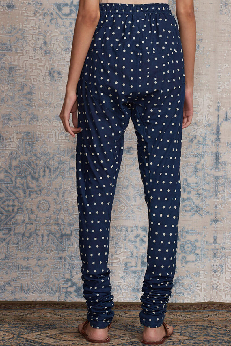 Indigo Block Printed Cotton Churidar