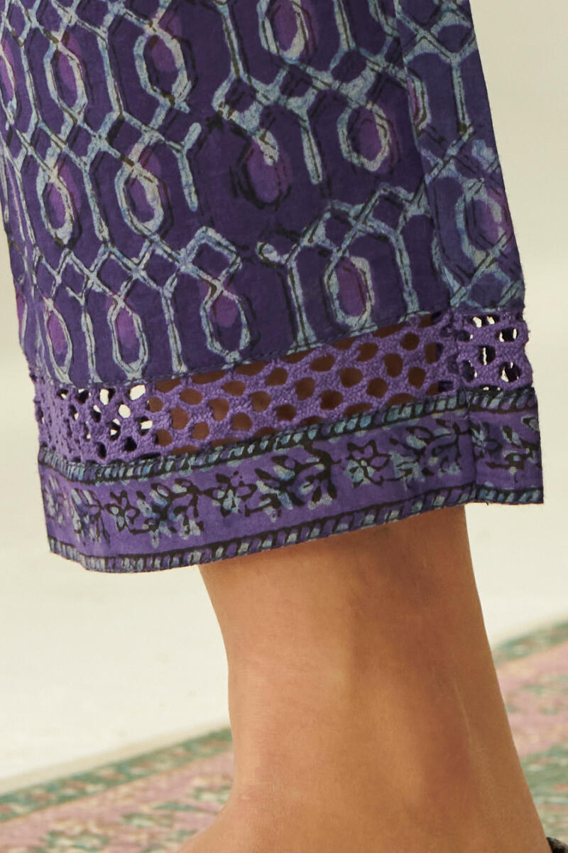 Akola Hand Block Printed Cotton Narrow Pants