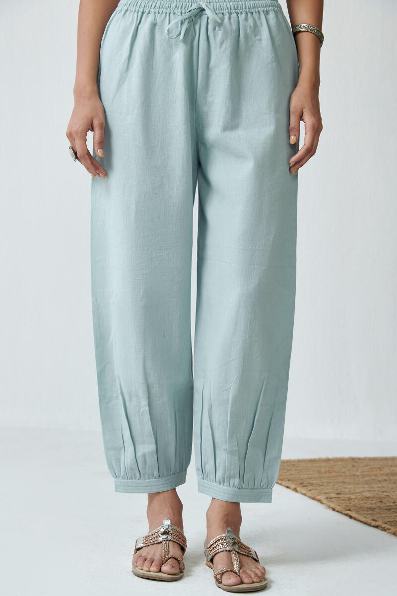 Blue Handcrafted Cotton Izhaar Pants