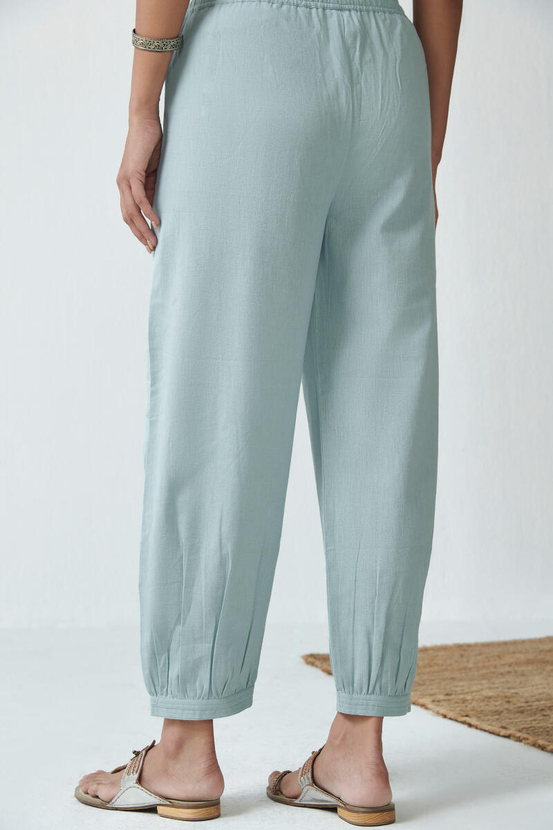 Blue Handcrafted Cotton Izhaar Pants