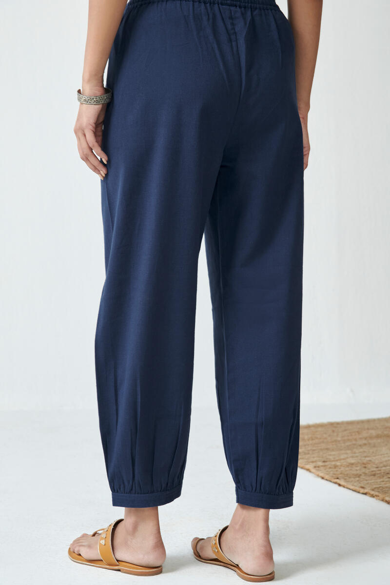 Blue Handcrafted Cotton Izhaar Pants