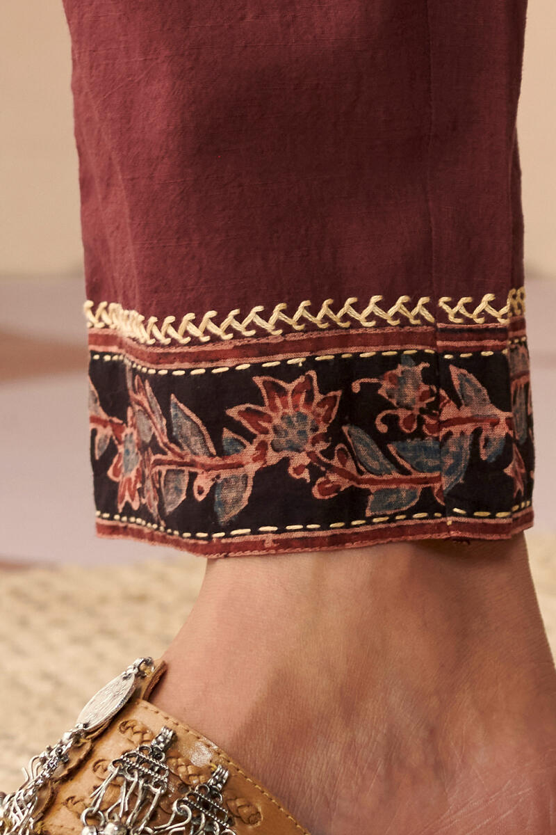 Ajrak Hand Block Printed Cotton Narrow Pants