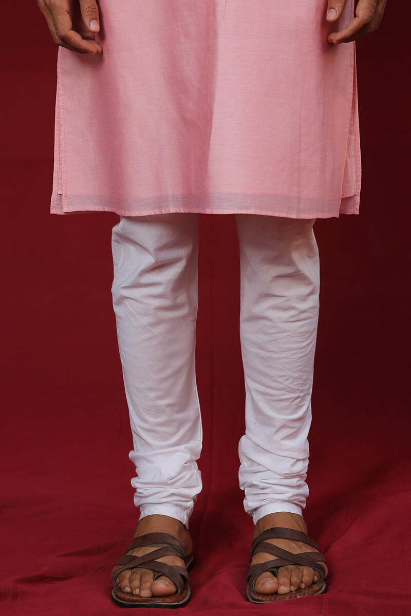 White Handcrafted Cotton Churidar