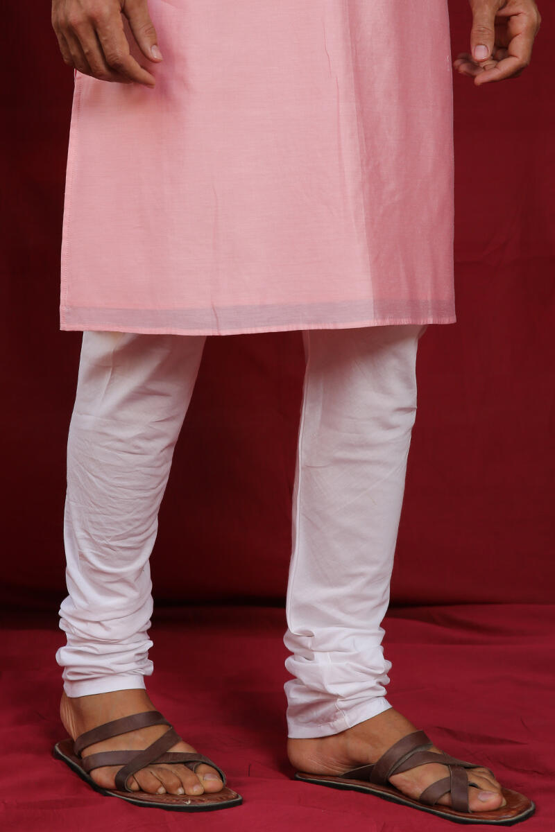 White Handcrafted Cotton Churidar