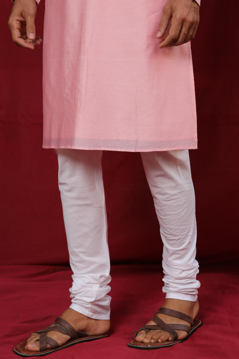 White Handcrafted Cotton Churidar